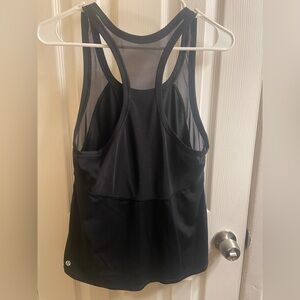 Lululemon black racerback tank with mesh size 6